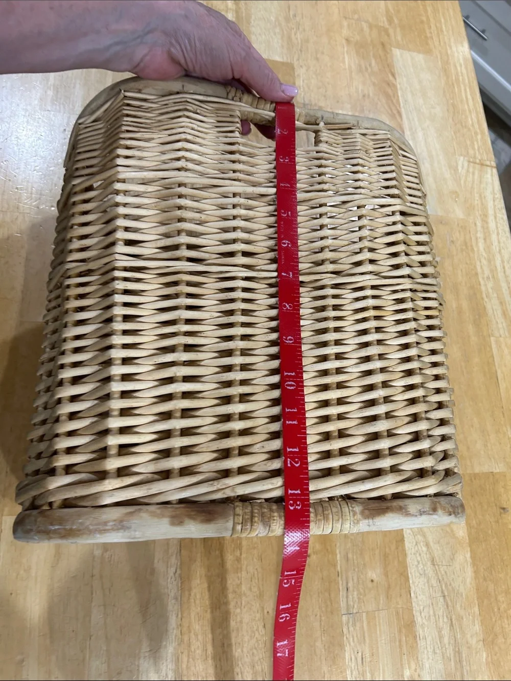 Woven Rattan Storage Basket in Natural Tan